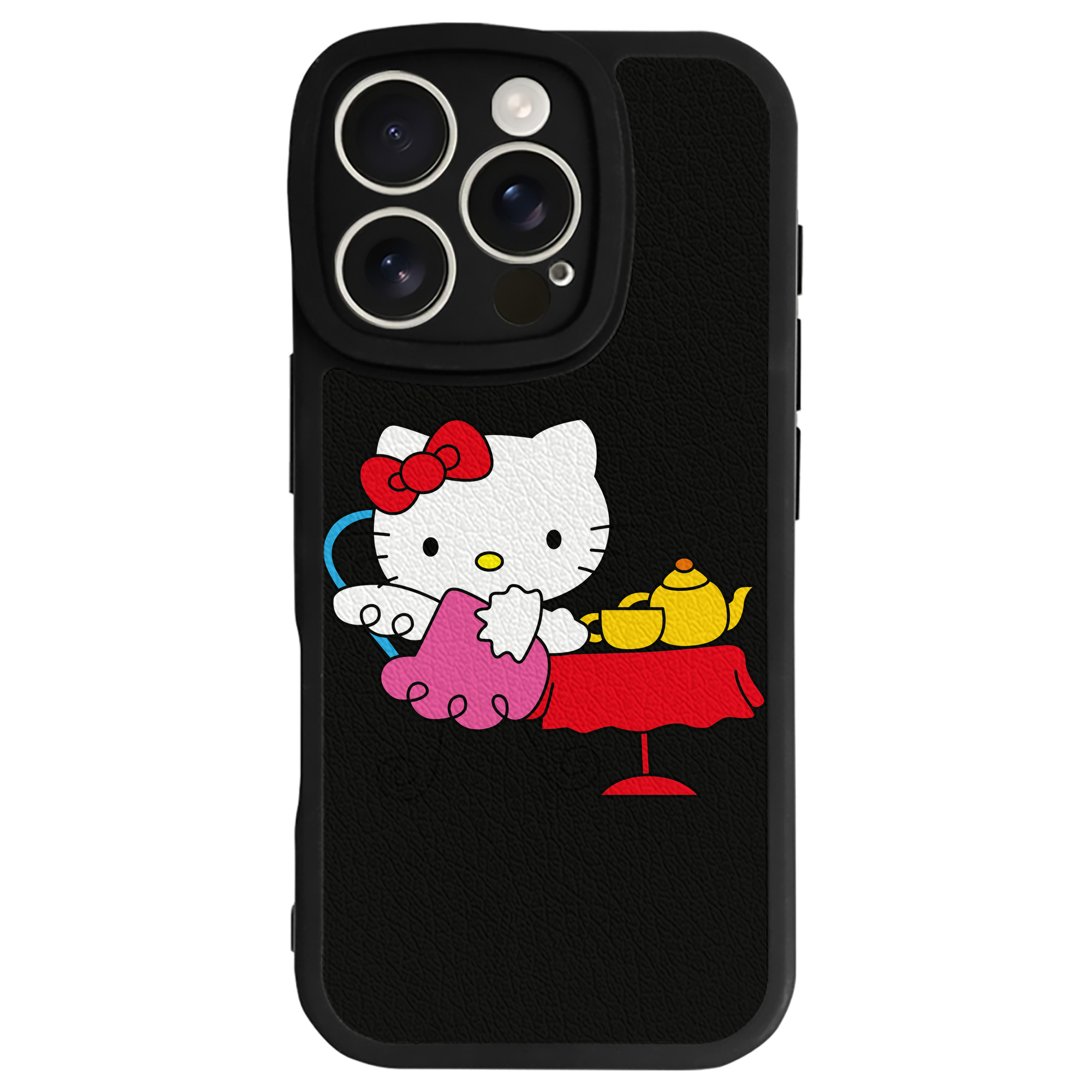 （画像用） Hello Kitty ハローキティ 【iPhone 16シリーズ対応】シリコンスマホケース（レザー調） 材質：シリコン